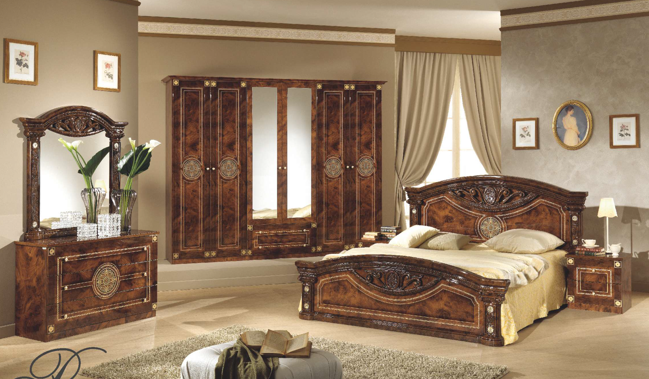 Купить Спальня Рома комплект с 6-дверным шкафом в интернет-магазине мебели ТК Аватара - фото